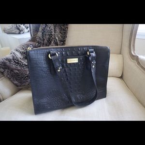 Brahmin black croc bag